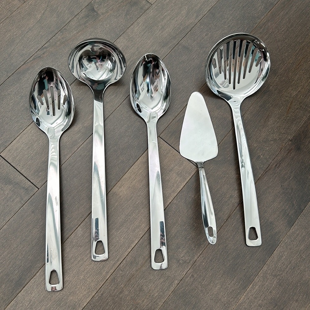Kitchen Cooking Utensil Set, Stainless Steel High Quality Tools, Food Prep, 5